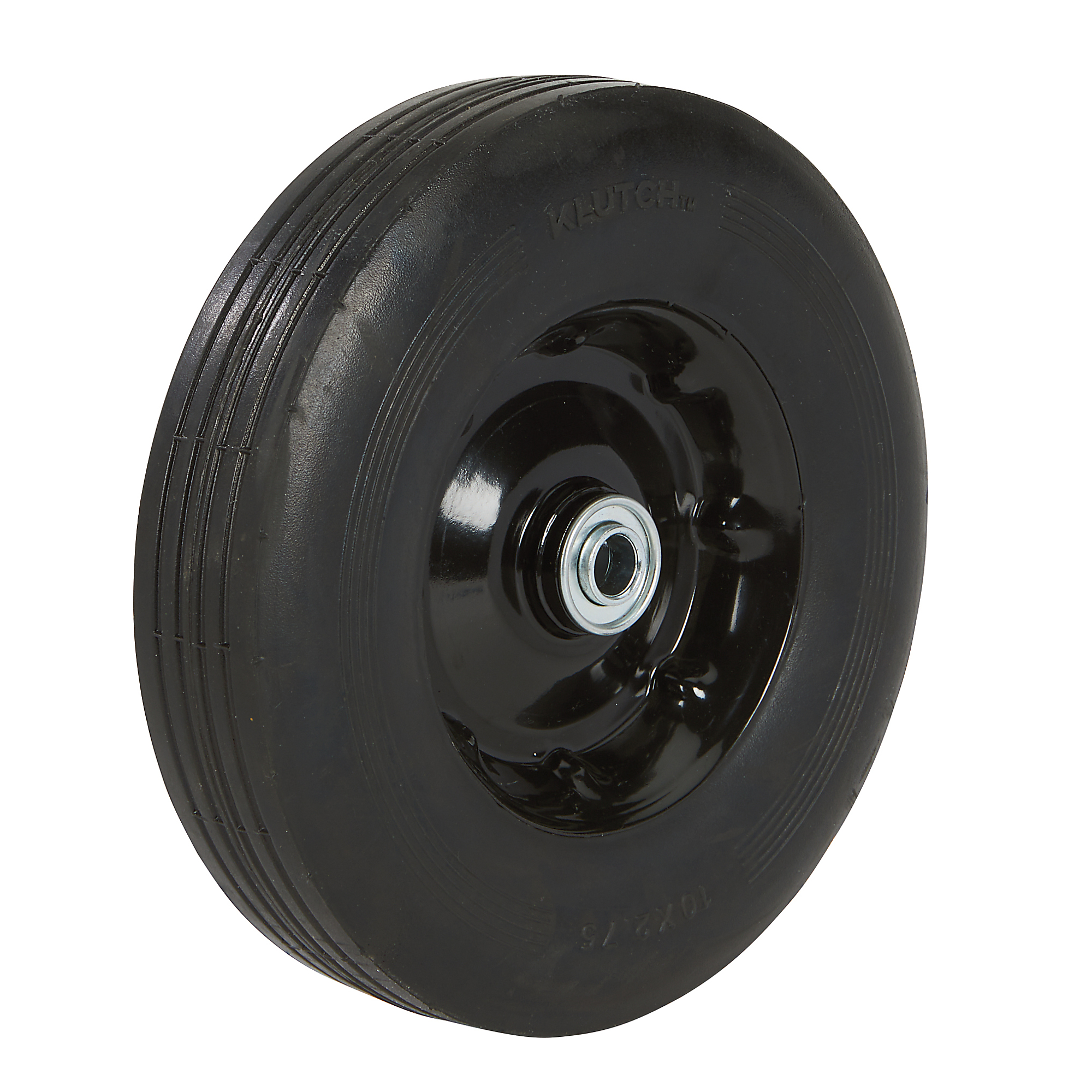 Klutch Semi-Pneumatic Utility Tire Assembly, 10/2.75, Ribbed Tread